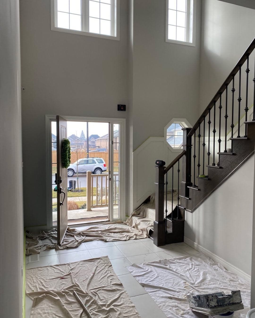 Professional painting work in progress